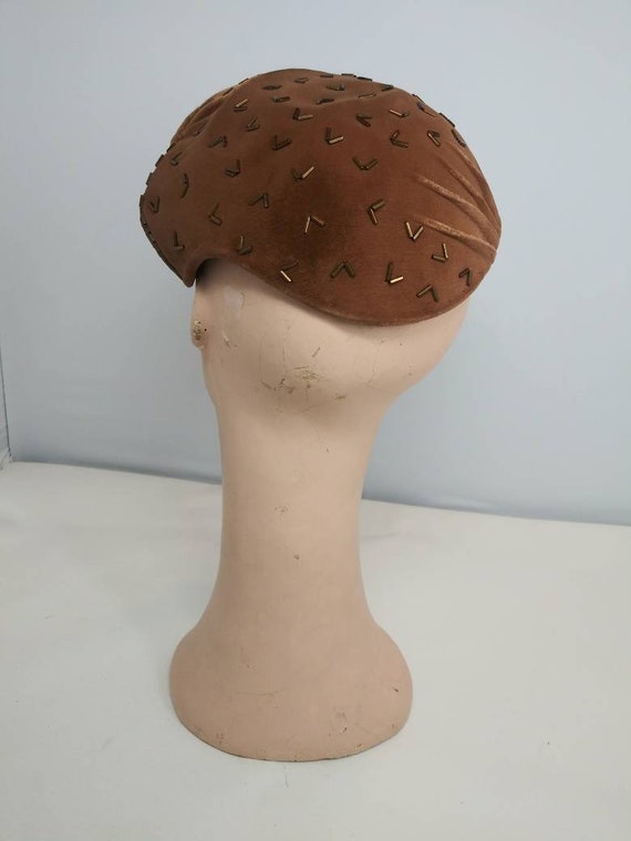 Vintage 1950's Beatrice asymmetric hat / fifties … - image 4