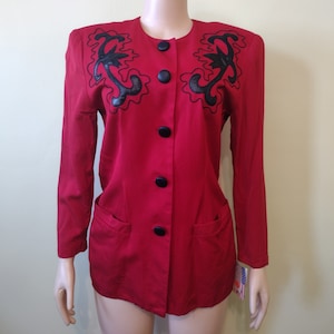 Vintage 1990's D'Albert red blazer with black accents size 8