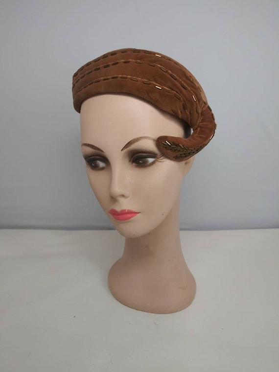 Vintage 1950's Beatrice asymmetric hat / fifties … - image 2