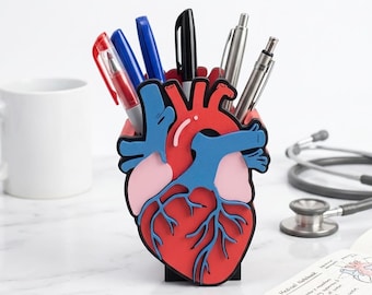 Herz Anatomie Stiftehalter | Schreibtisch Organizer Kardiologen/Medizin-Studenten Schreibtisch Dekor