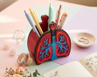 Lung Anatomy Stifthalter - Einzigartiger Schreibtisch Organizer für Ärzte, Krankenschwestern & Med Studenten