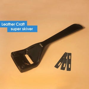Leather Super Skiver Tool with 3 Replacement Blades for Thinning, Skiving