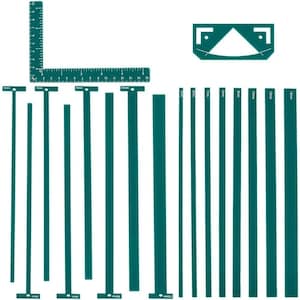 18PCS Acrylic Bookbinding Template Set with T Rulers for DIY Book Binding, Journals & Scrapbooking