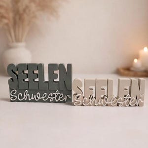 Archivo de impresión 3D STL para un soporte con la inscripción "Soul Sister": archivo de impresión 3D para novia, mejor amiga, idea de regalo, declaración de amistad