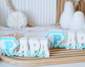 Archivo de impresión 3D STL, juego de 2, Día del Padre, Papá, Superhéroe, Letras de héroe, archivo 3D