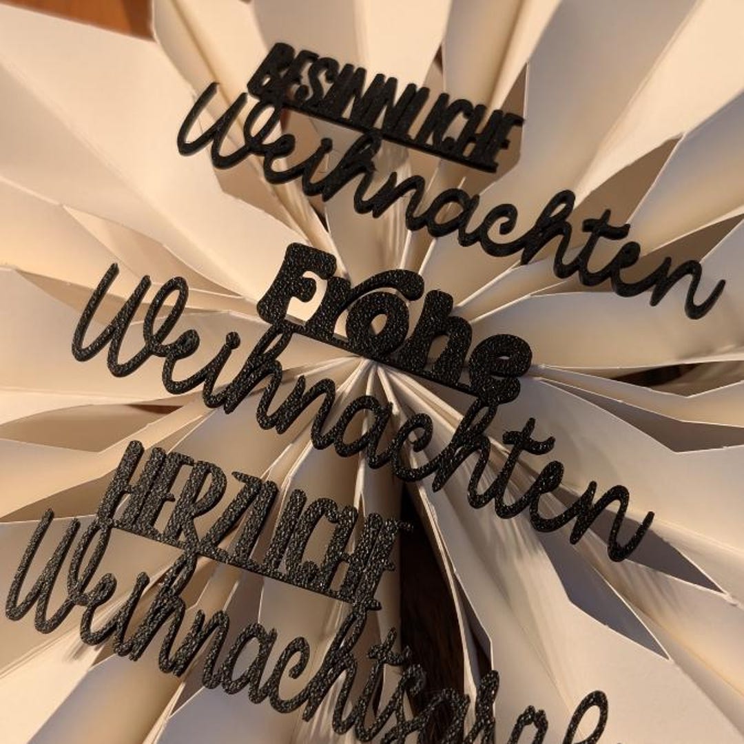 STL 3D Print File of 5 Mini Lettering for Christmas and Advent ...