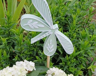 STL 3D print file garden stake dragonfly butterfly plants home decor outdoor decoration bed stake plant stake for 8 mm & 10 mm rods