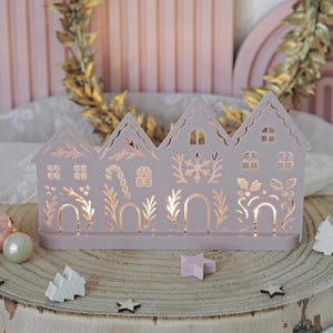 STL 3D printing file Christmas 3 LED tealight holder Christmas houses houses winter decoration 3D file 3D printing template