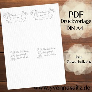 AFDRUK SJABLOON PDF Verpakking Kleine Dingen Cadeaubon 2 Ontwerpen Pasen De Paashaas zei en wat konijn Afdrukbare afdruk