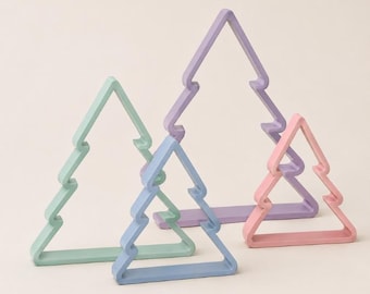 STL 3D print file, set of 3 Christmas trees in different sizes, Christmas decorations, 3D file, 3D print template, Christmas, winter, Advent