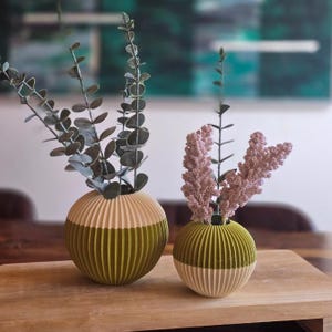 3mf 3D Druck Datei für Bambustudio Vase Blumenvase für Trockenblumen rund gerade rillen 3D-Druck Datei