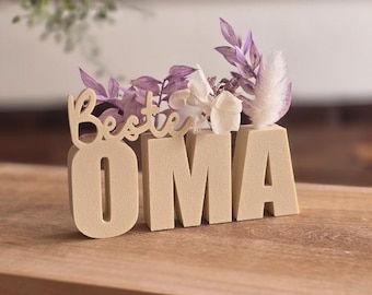 STL 3D print file Mother's Day lettering Best Grandma with holes for flowers 3D file