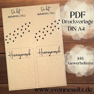 STAMPA MODELLO DI STAMPA PDF Confezionamento per piccoli oggetti Buono regalo 2 design Sei una persona meravigliosa, fantastica e cara Stampabile per la stampa