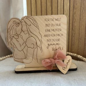 Support de fichier laser SVG 3 mm et 4 mm mère et fille Fête des mères fichier SVG amour maternel