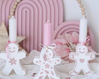 STL 3D print file, set of 3 gingerbread men for 20 mm test tubes, perfect for flowers, candles, or money. Gift idea: Scandinavian Christmas decoration.
