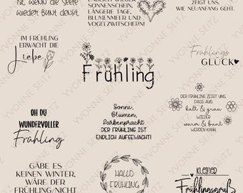 Pacchetto di file SVG per incisione laser, fiori primaverili, detti primaverili, citazioni, file laser, file plotter, file primaverili, ghirlanda primaverile, amore primaverile