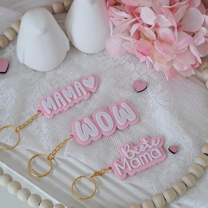 STL 3D Print File for Keychains (set of 3) - Mother's Day, Best