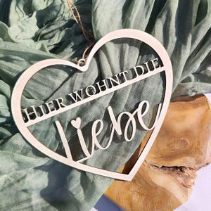 File laser SVG ghirlanda cuore ghirlanda Qui vive l'amore per la rilegatura di fiori secchi idea regalo file SVG ghirlanda porta anello cerchio cuore casa