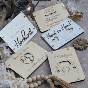 Arquivo SVG a laser para presente de casamento, embalagem para dinheiro, 5 designs de cartões de voucher, arquivo SVG