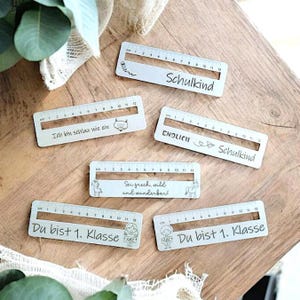 SVG laserbestand schoolkind schoolinschrijving leeshulpmiddel liniaal set van 10 gepersonaliseerd cadeau-idee jongen meisje SVG-bestand
