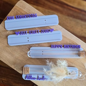 STL 3D printing file 4th birthday holder for test tubes, vouchers or money gift wrapping wish fulfiller 3D printing file