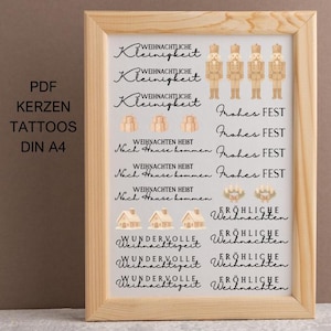 Nussknacker Weihnachten PDF Kerzen Tattoo Vorlage A4 Kerzentattoos zum selber drucken für Wasserschiebefolie Kerzensticker DIGITALE DATEI