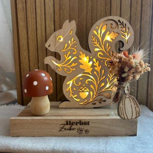 SVG Laser Autumn File Squirrel Light Squirrel for Transparent Paper Fairy Lights Light File Glow File Laser File SVG File