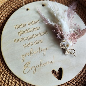 Fichier laser SVG disque en bois cadeau disque enseignant maternelle adieu avec trous pour reliure pour fleurs séchées idée cadeau fichier SVG