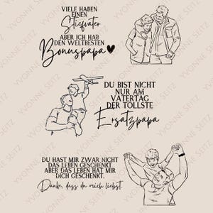 SVG Laser Datei Gravur Bonuspapa Stiefvater Ersatzpapa Vater Papa Vatertag Laserdatei Plotterdatei