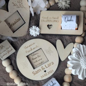 SVG Laserdatei 4 Designs HOCHZEIT Halter für Küsschen Schokolade als Gastgeschenk kleines Mitbringsel Dankeschön SVG Datei