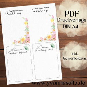 AFDRUKKEN AFDRUKSJABLOON PDF Verpakking Kleine Dingen Cadeaubon 2 Ontwerpen Kleine Lentegroet in een Zak Bloemen Afdrukbaar om af te drukken