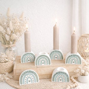 STL 3D print file, set of 6 rainbow church candle holders or for test tubes, money, confirmation, communion, baptism, confirmation, God bless you