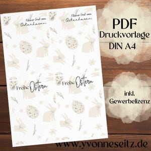 AFDRUKKEN AFDRUKSJABLOON PDF Verpakking Kleine Dingen Cadeaubon 2 Ontwerpen Kleine Groet van de Paashaas in de Zak Afdrukbaar om af te drukken