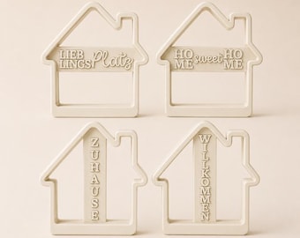 STL 3D print file garden stakes, set of 4, welcome houses, home, sweet home statement, flower bed stakes, plant stakes for 8 mm & 10 mm rods