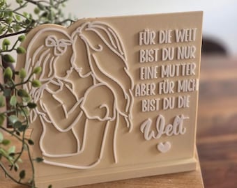 STL 3D print file Mother's Day display stand with holder, lettering "Mama" (Mother) 3D file