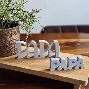 Juego de 3 archivos de impresión 3D STL con letras para el Día del Padre.