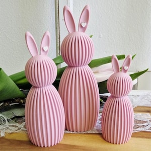 STL 3D print file: Rabbit with heart for sticking in the ear, Easter bunny, grooved rabbit, rabbit with grooves, 3D print file, Easter heart bunny