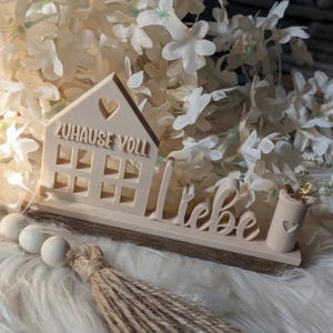 STL 3D print file stand home full of love with vase house cottage love 3D print file