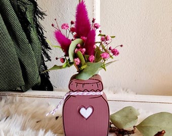 Archivo de impresión 3D STL: Juego de 3 tarros de mermelada para flores secas, idea de regalo floral, archivo de impresión 3D