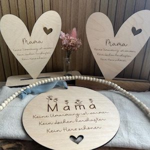 Supporto per file laser SVG da 3 mm e 4 mm con cuore e dischi in legno Mamma Festa della mamma Amore della mamma File SVG