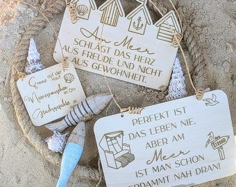 File SVG 3 disegni segni dischi di legno mare marittimo file laser vacanza spiaggia Mare del Nord Mar Baltico sedia da spiaggia