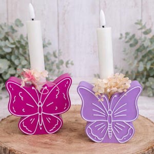 Plik do druku 3D STL, wiosenny zestaw 6 motyli i jajek, do wypełnienia kwiatami, świecami lub probówkami. Wielkanocny plik 3D, szablon do druku 3D, dekoracje wielkanocne.