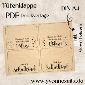 Tasklep schoolkind schoolinschrijving schoolsluiting PRINT afdruksjabloon PDF verpakking voor kleine artikelen Afdrukbaar PDF-bestand om zelf af te drukken