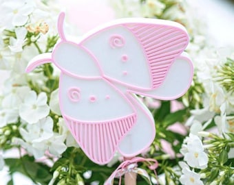 STL 3D print file garden stake moth butterfly plants home decor outdoor decoration bed stake plant stake for 8 mm & 10 mm rods bamboo