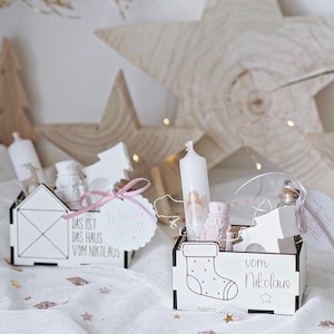 3 mm and 4 mm Santa Claus box gift box for small items Santa Claus Santa Claus gift SVG laser file Christmas Santa Claus file gift idea