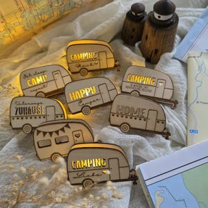 SVG laser file for caravans and camping: 8 designs, 2 sizes (small for balloon lights, large for string lights, balloon light, decorative lighting).