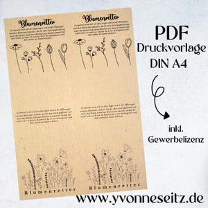 IMPRIMER MODÈLE D'IMPRESSION PDF Emballage Carte-cadeau Flower Saver 2 modèles Petit quelque chose Imprimable à imprimer