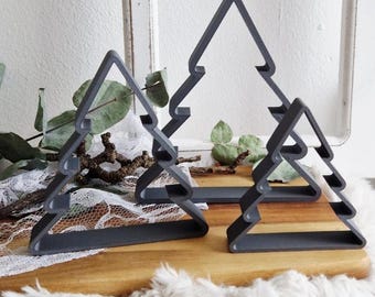 Archivo STL para impresión 3D, conjunto de 3 árboles de Navidad de diferentes tamaños, decoración navideña, archivo 3D, plantilla para impresión 3D, Navidad, invierno, Adviento