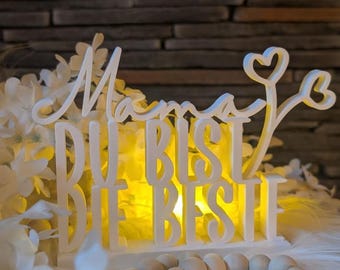 STL 3D print file: "Mom, you are the best" lettering with flower, Mother's Day 3D print file