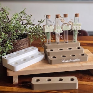 STL 3D printing file in 3 sizes test tube rack 4, 8 and 12 for wish fulfillment test tubes spices money gift 3D printing file